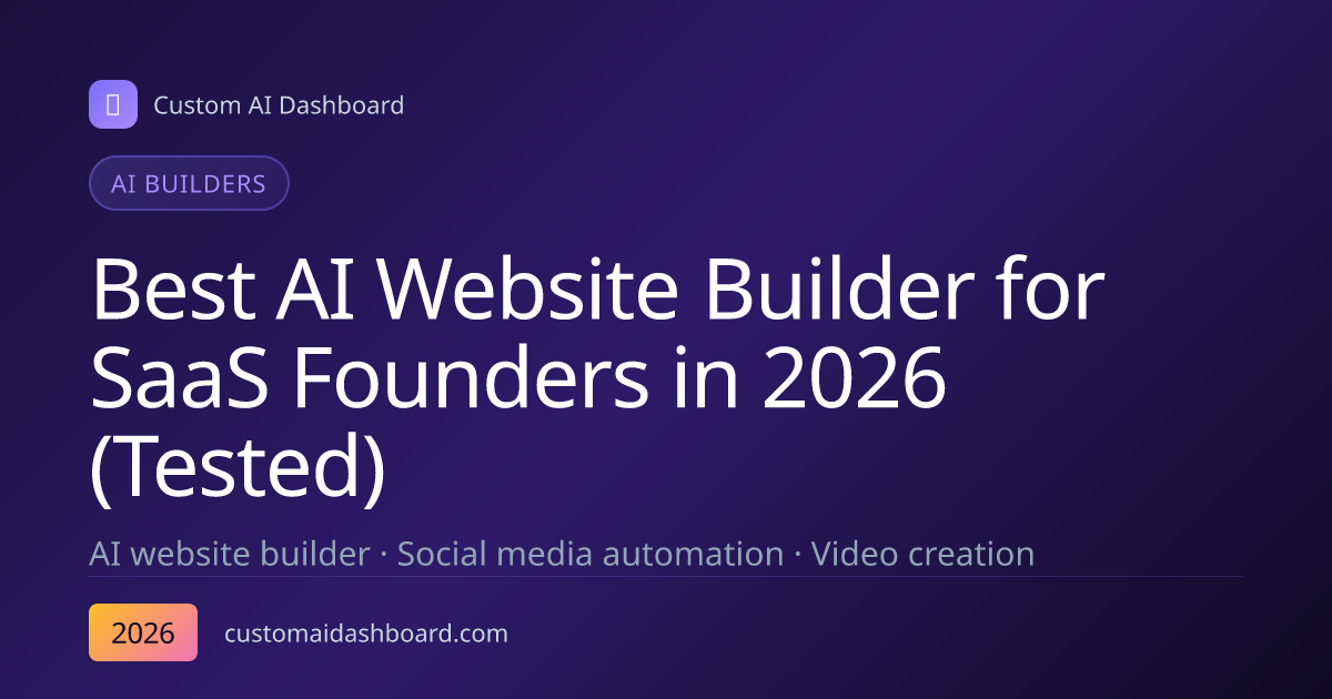 Best AI Website Builder for SaaS Founders in 2026 (Tested)